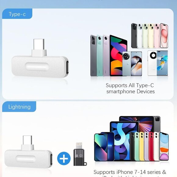 NEW 2pc Pack Wireless Mini Microphone for iPhone - Picture 9 of 14